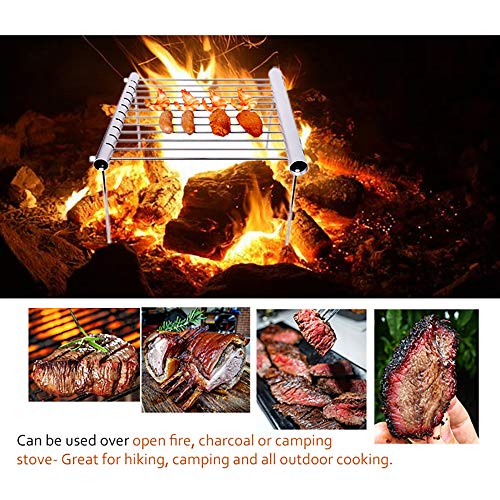 Konesky Camping Grill, Portable Folding BBQ Cooking Grids Replacement Accessories for Outdoor Hiking Picnics - Image 1