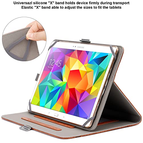 Wanlijin 9-11 Inch Universal Tablet Case, Pu Leather Stand Folio Universal Protective Cover For 9"-11" Tablet, With Pencil Holder And Multiple Viewing Angles (Brown) #TOP5