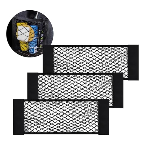 2PCS Automotive Cargo Net,Stretchable Trunk Net Organizer for Car with 2 Installation Methods,Universal Car Cargo Net Storage Net Fits Car Truck SUV Van (60x25cm/3PCS)