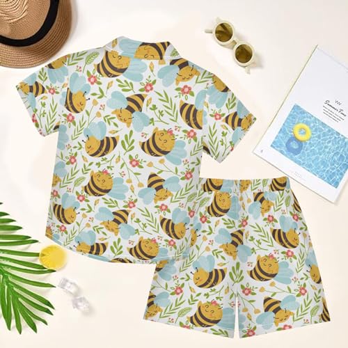 Image of visesunny Little Boys Short Sleeve T-Shirt Beach Shirts for Kids Casual Shorts Set Summer Clothes Outfits