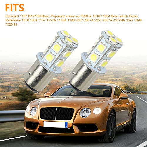 10 Pieces Turn Tail Signal Bulbs,1157 Bay15D 13-Smd 12V Rv Led Lights Tail Brake Light Lamp Backup Lamps Bulbs Replacement For Trailer Motorhome Car Boat Trunk Interior Modification Accessories #TOP2