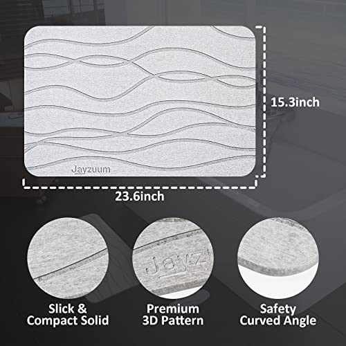 Jayzuum Stone Bath Mat, 23.5 X 15 In Diatomaceous Earth Bath Mat Fast Water Drying, Absorbent Bath Mat With Non-Slip Bath Stone Mats For Bathroom, Kitchen,Easy To Clean, Gray #TOP4