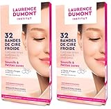 LAURENCE DUMONT INSTITUT 32 bandes de cire froide Sourcils & Petites zones Tous types de peaux : Peau lisse et douce (Lot de 2)