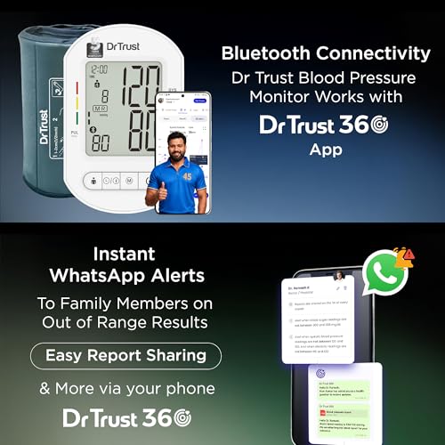 Image of Dr Trust USA Digital BP Machine, Blood Pressure Monitoring with Bluetooth Connectivity for Accurate Measurements & Tracking via Smartphone Bp Monitor