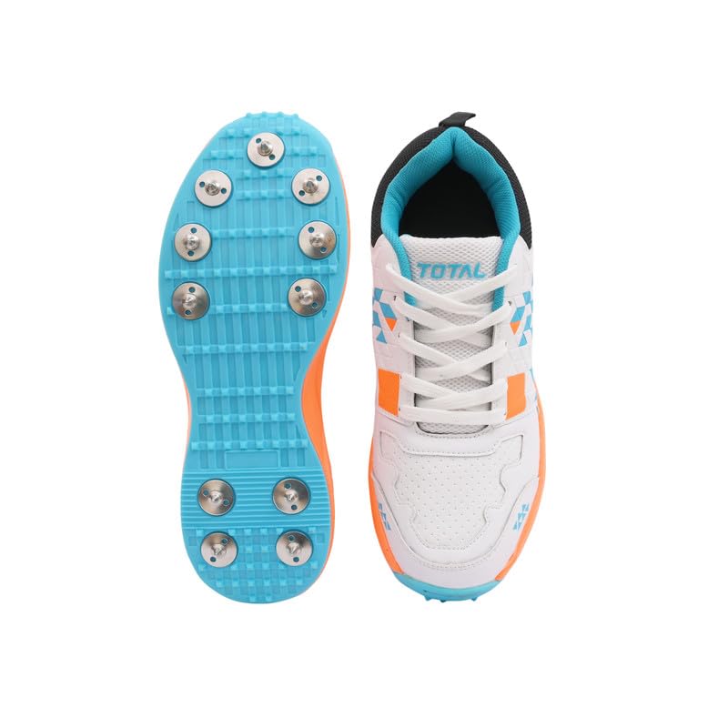 Total Terminator Cricket Shoes with Replaceable Metal Spikes – Ultimate Grip and Stability for Dominating The Pitch | High-Performance Footwear for Cricket Players (9UK, Black/Orange) (B0D5VKNST7) Amazon Price History, Amazon Price Tracker