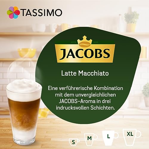 Tassimo Kapseln Jacobs Typ Latte Macchiato Classico, 40 Kaffeekapseln, 5er Pack, 5 x 8 Getränke
