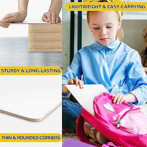 Small Dry Erase Boards, Classroom White Boards for Kids 9\"x12”, Personal Mini Whiteboards for Home School Teaching Supplies, School Supplies Lapboards, 24 Whiteboard Erasers & 24 Markers Included - Thumbnail 7