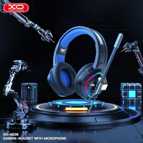 XO Simple is Beauty Pro Gaming Headset Oyuncu Kulaklığı GE08-50mm Sürücü, Gürültü Engelleyici Mikrofon, 20Hz - 20kHz Frekans Tepkisi, 3.5mm Kablolu Bağlantı, Siyah - Görsel 3