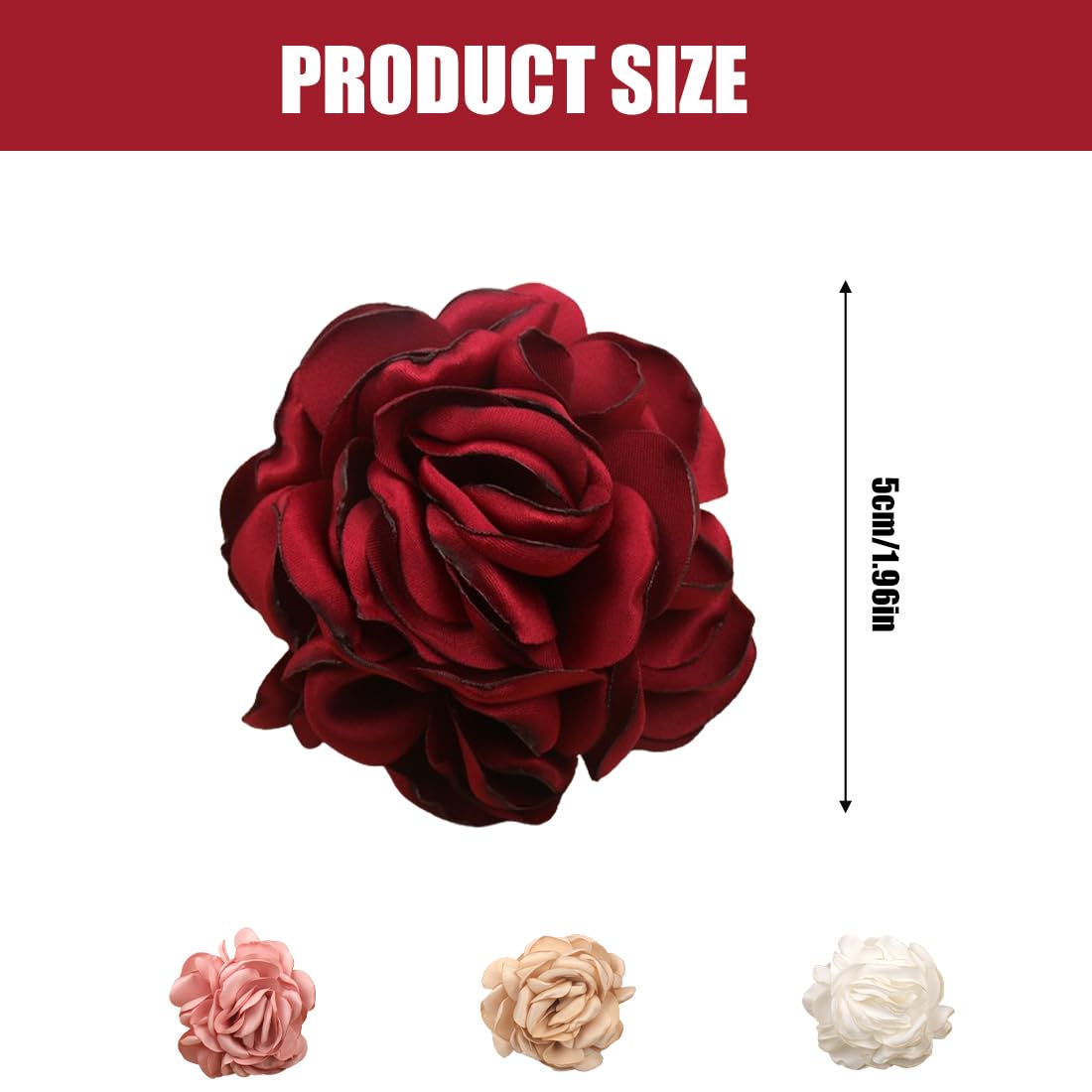 Set Di 6 Spille E Fermagli A Fiore In Tessuto – 10 Cm, Colori Assortiti (giallo, Bianco, Rosso, Nero, Blu, Verde, Rosa, Cachi)