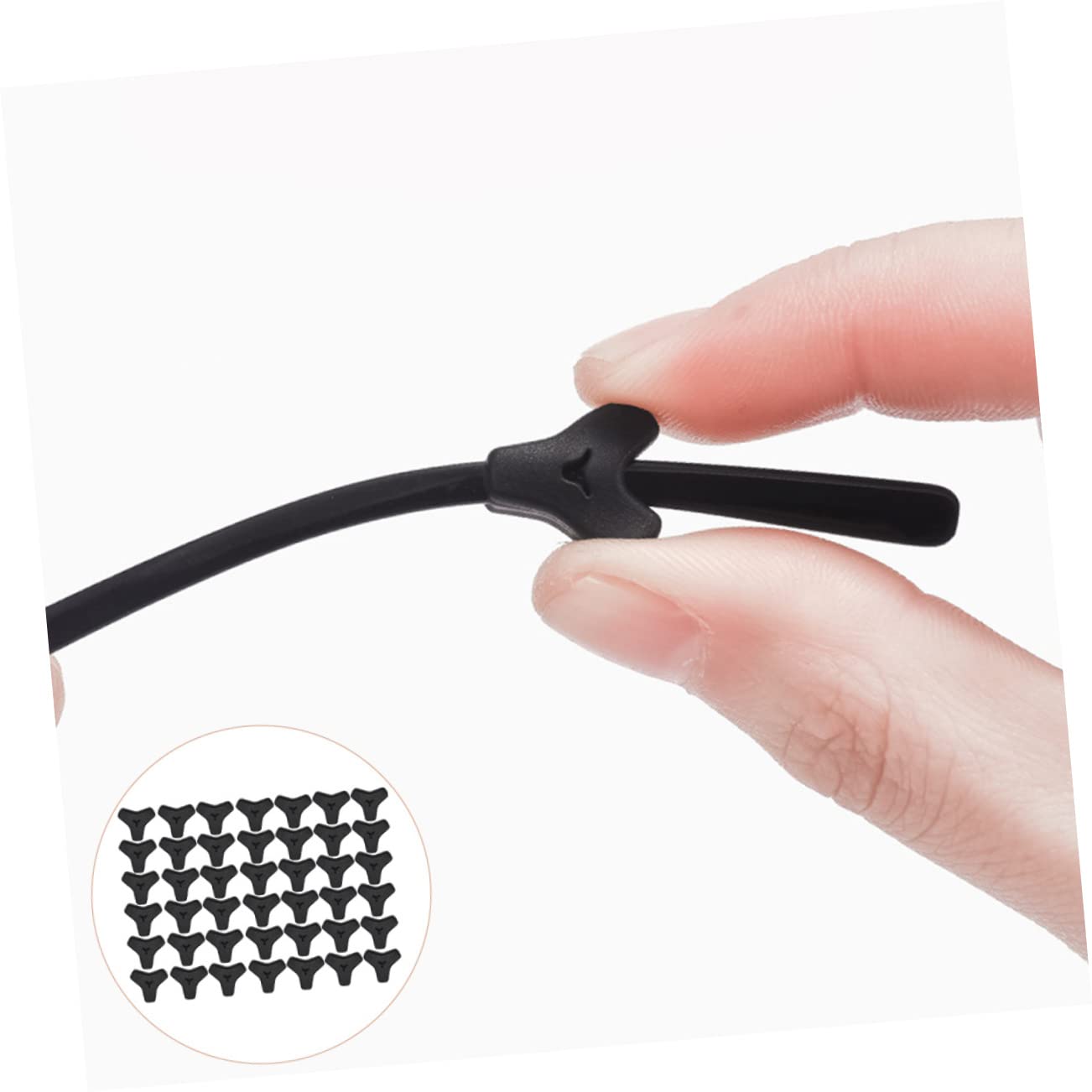 IWOWHERO Replaceable Glass Grips for Glasses 20 Pairs of Silicone Eyeglass Ear Grippers Eyewear Leg Sleeves Anti-Skid Design