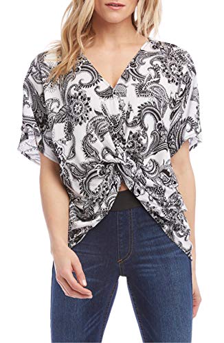 Karen Kane Printed Twist-Front Top (Print, M)