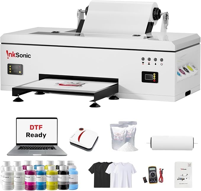 RocRow InkSonic L1800 DTF Printer Bundle, A3 DTF T-Shirt Transfer...