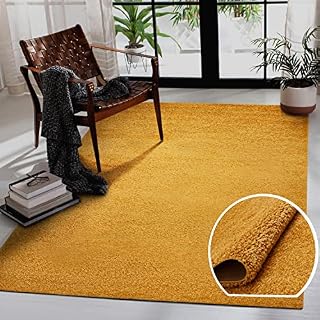 homeart Fluffy Shaggy RUG for Living Room, High-Pile (30mm) Super Soft Warm Plain Thick Luxury Area Carpet for Bedroom and Home Decoration, Small to Extra Large (Light Beige/Cream, 60 x 110 cm)