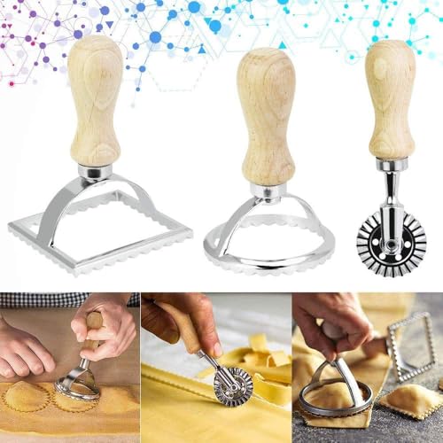 Foto von NC 3 Stück Ravioli Cutter Maultaschen Ausstecher Edelstahl Ravioli Ausstecher Set Ravioli Stamp unterschiedliche Ravioli Former