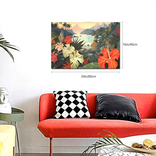 Toile d'été hawaïenne poster mural idéal pour salon et chambre - 3
