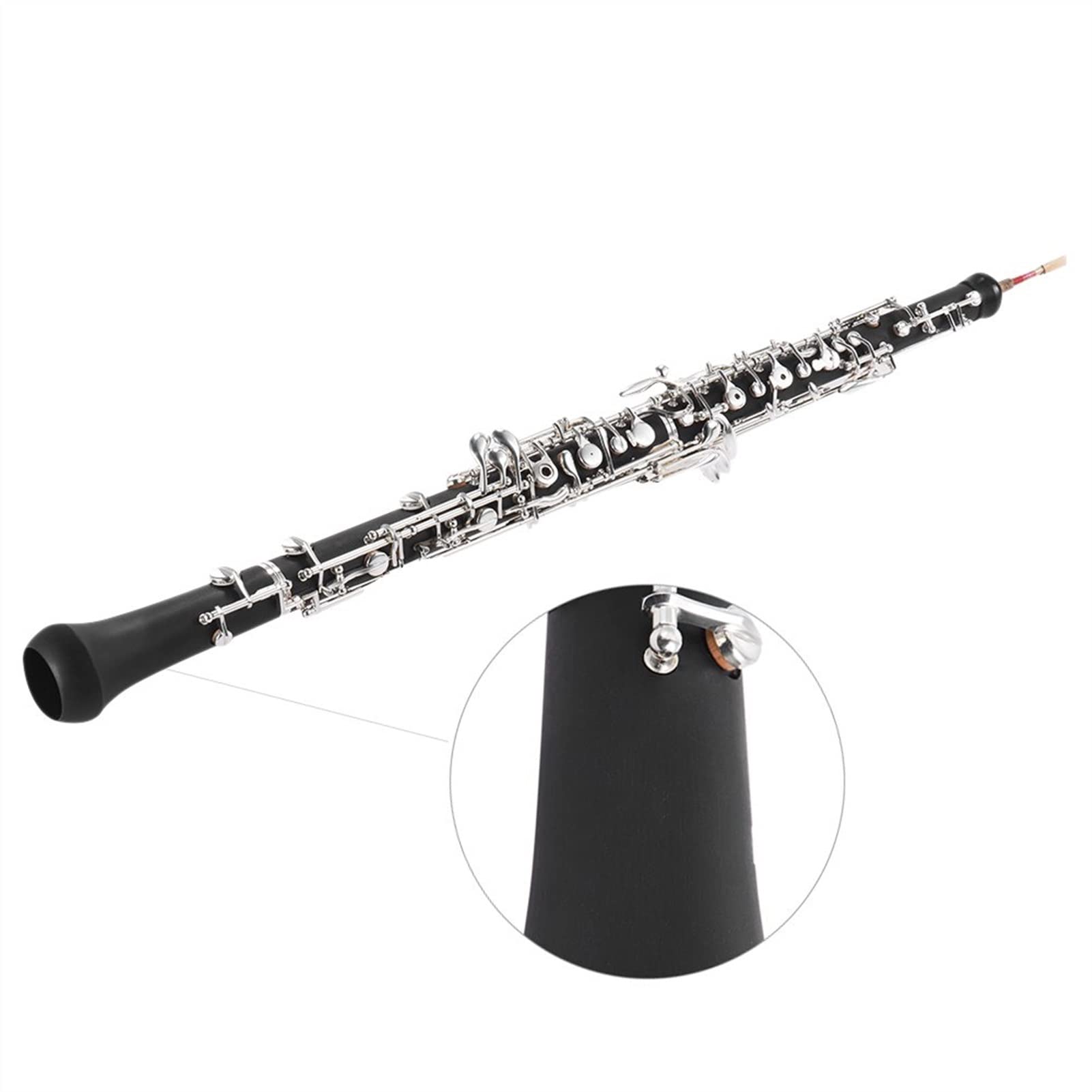 Strumento Oboe Chiave Professionale C Key Oboe Stile Semiautomatico Chiavi Placcate in Argento Strumento A Fiato con Custodia in Pelle di Canna Borsa per Il Trasporto Principiante di Oboe
