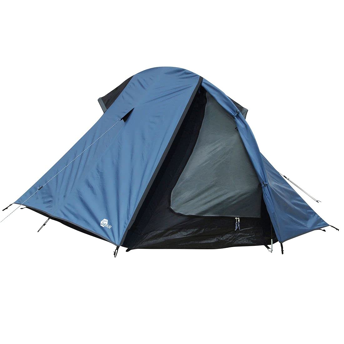 YourGEAR - Tenda da trekking ORA, per 2 persone, protezione UV 50+, protezione dagli insetti, impermeabile, 5000 mm, colore: Blu/Grigio
