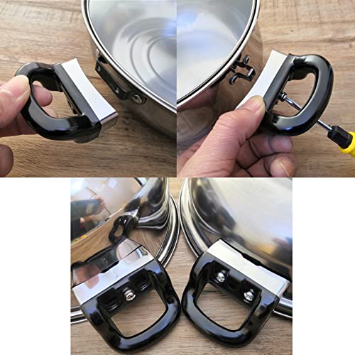 XATDOMESD Replacement Handles for Pots and Pans,Cookware Handle for Pressure Pan, Suitable for 2 or 1 Hole Type, Longth 2.6 Inch, 2PCS - Thumbnail 4