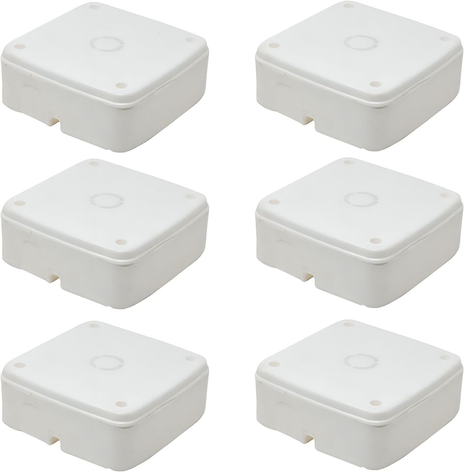 Sinloe PVC Square Junction Box 4x4 Inches 6 Nos Pack for CCTV Cameras
