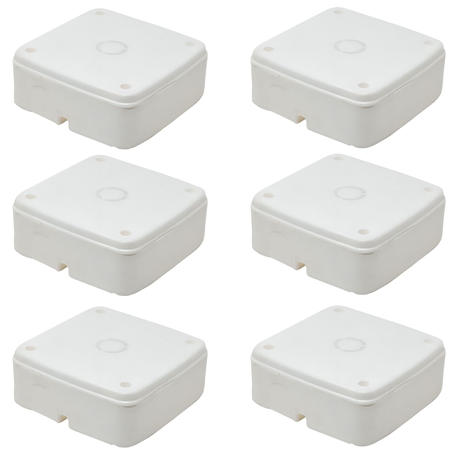 Sinloe PVC Square Junction Box 4x4 Inches 6 Nos Pack for CCTV Cameras