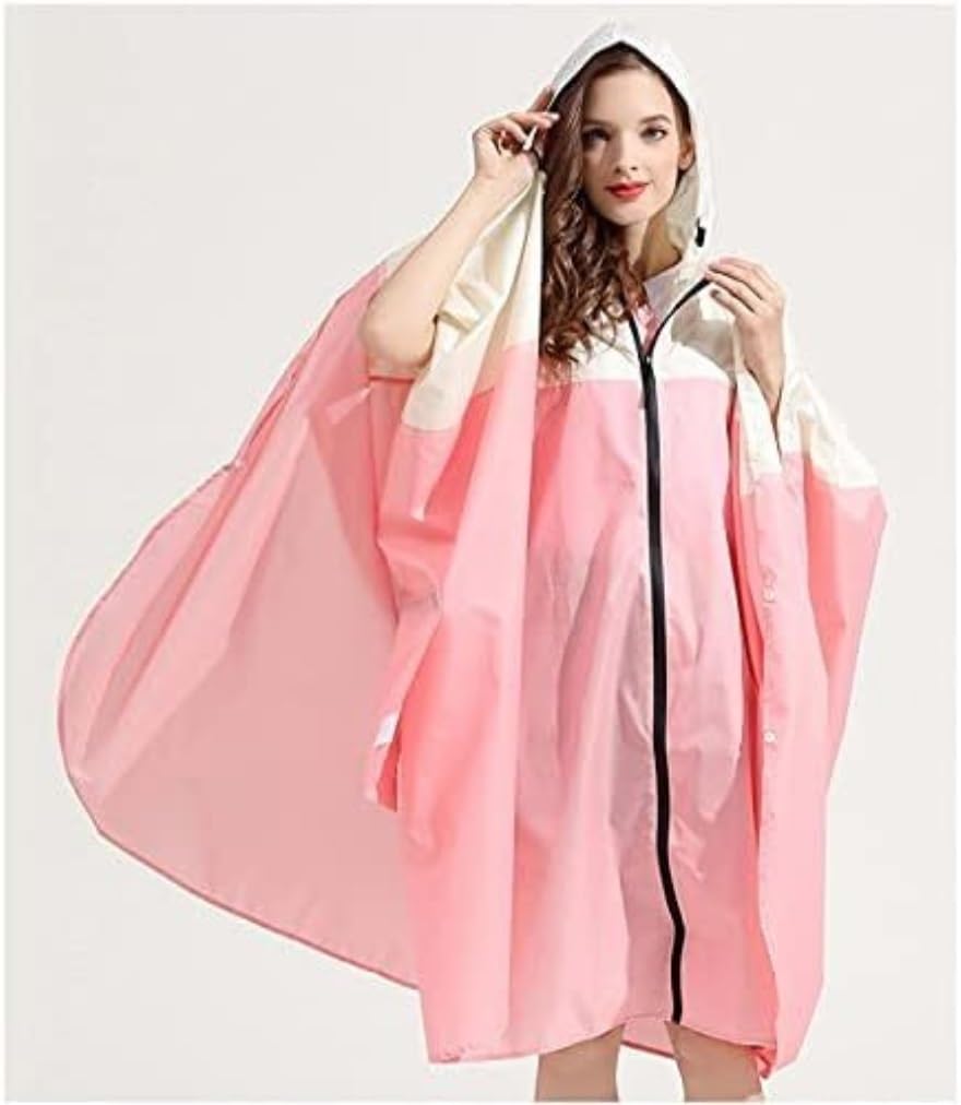 Chubasquero Chubasquero Impermeable para Mujer, Poncho De Lluvia con Capucha para Senderismo, Escalada, Luz Ponchos De Lluvia Impermeables(Pink)