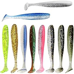 Peces Artificiales Para Pescar Lubinas UTMACH 110 Piezas 7cm Peces de Goma para Pesca de Lucioperca Plástico T Cola Cebo BióNico EñUelos de Pesca BióNicos Suaves Peces de Goma Artificiales para Lubina Lucio Trucha Perca y Pesca