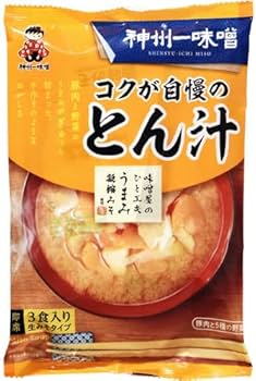 Amazon | 神州一味噌 コクが自慢のとん汁 3食入 | 神州一味噌 | 味噌汁