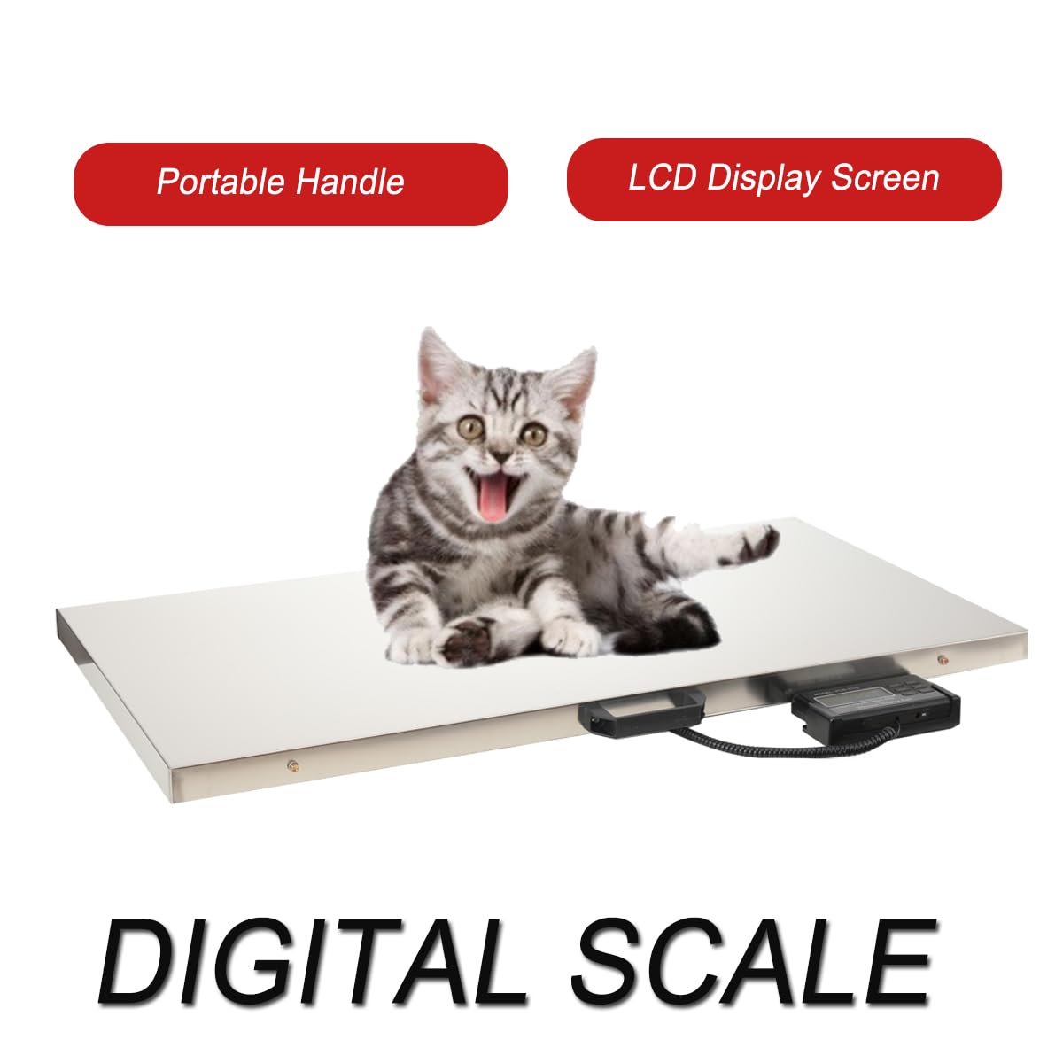 Digitalwaage Tierwaage Veterinärwaage Hochprzise Viehwaage Haustierwaage Tierwaage Hundewaage Katzenwaage Paketwaage 300kg/660lbs, Plattformwaage für Haus-und Nutztiere Tiergeschäften Lagern