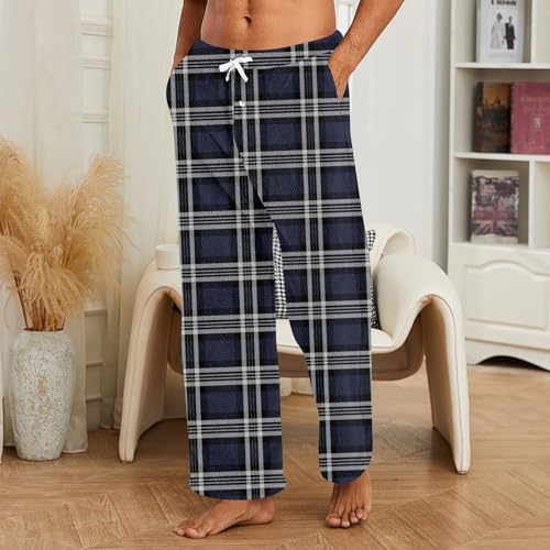Men's Pajama Pants Fleece Lightweight Pjs Bottoms Sleepwear Bottom Pants with Pocket Drawstring for Sleeping2