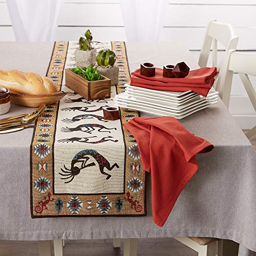 DII Southwest Hacienda Stripe, Cotton, Kokopelli Tapestry, Table Runner, 13 x 72, Table Runner, 13 x 72" - Image 4