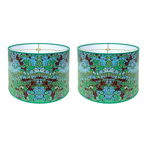 Image of Royal Designs, Inc. Trendy Decorative Handmade Lamp Shade, Made in USA, 10in, HBC-8079-10-2, Tropical Rust - 2 Pk