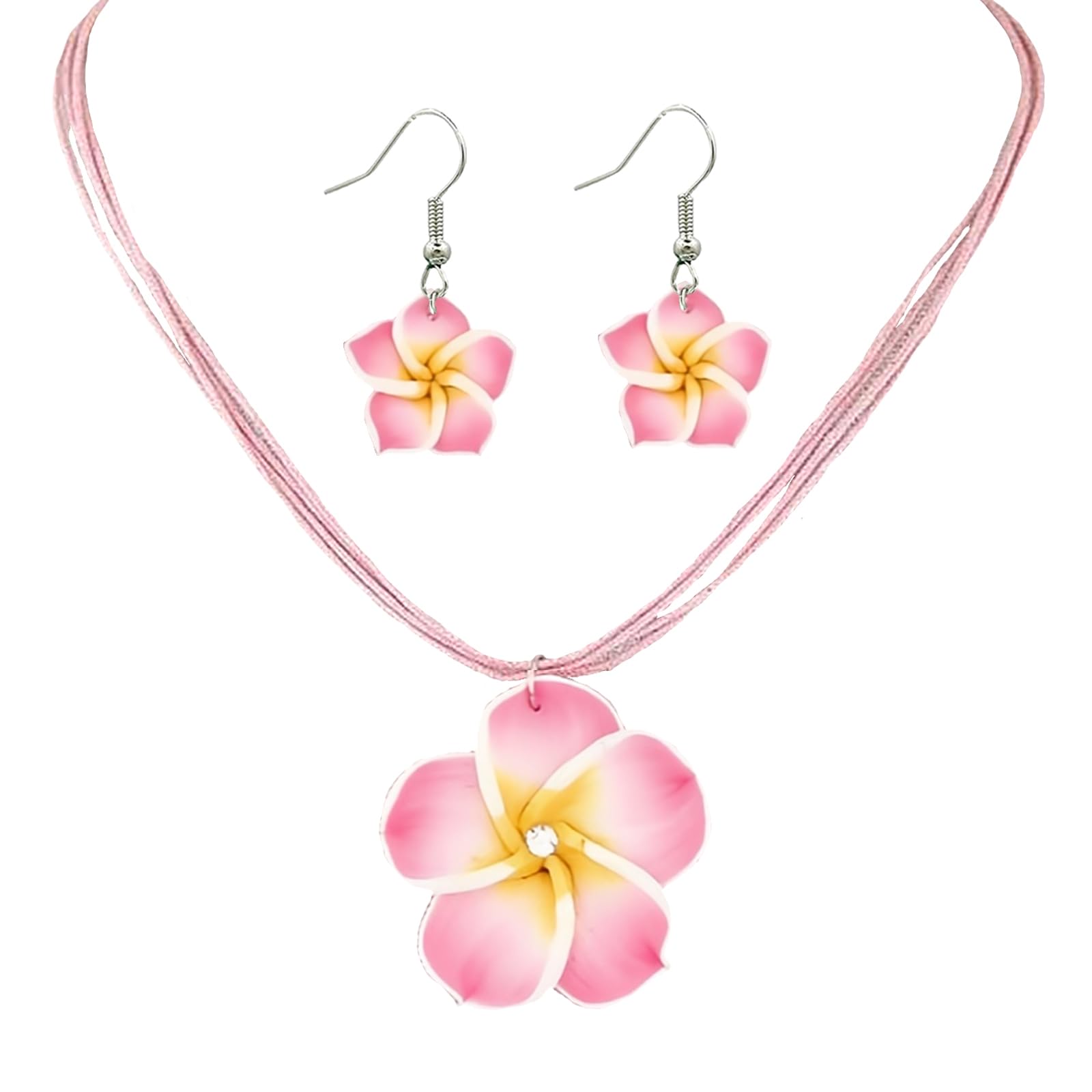 Orecchini Collana Donna Set, Floreale Gioielli Set, Orecchini Collana Festa Donna, Ciondolo Orecchini Collana Fiore, per Festa D'estate