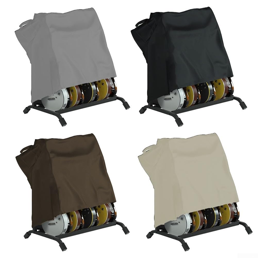 HpLive Funda impermeable para soporte de guitarra, tela Oxford, protección contra el polvo para guitarra, con cordón para soporte de guitarra acústica, 110 x 120 x 49 cm (beige)