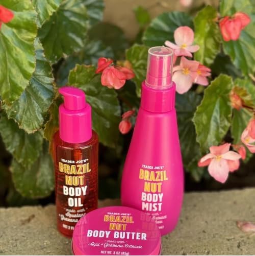 Trader Joe's Brazil Nut Body Trio Moisturizing Set, Body Butter, Body Oil & Body Mist, Deep Hydration with Brazil Nut Seed Oil, Shea Butter & Coconut Oil, Nourishing Body Care Kit
