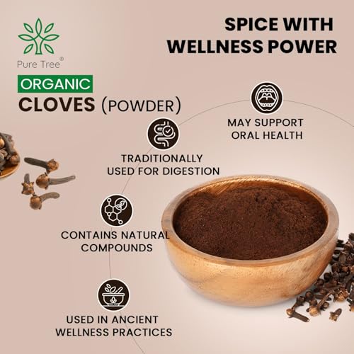 Image of Pure Tree Certified Organic Laung Powder | 850 g | Organic Clove Powder | Lavang Powder | Aromatic & Flavorful Ground Clove Spice | Dried Cloves Masala | Lavangam