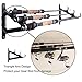 Horizontal Rod Rack for Fishing Rod Wall Rack Storage-Ultra Sturdy Strong Weatherproof Holds 3 Rods- Space Saving for Fishing Rods，Hiking Poles, Ski Poles, Hockey Sticks and Cue