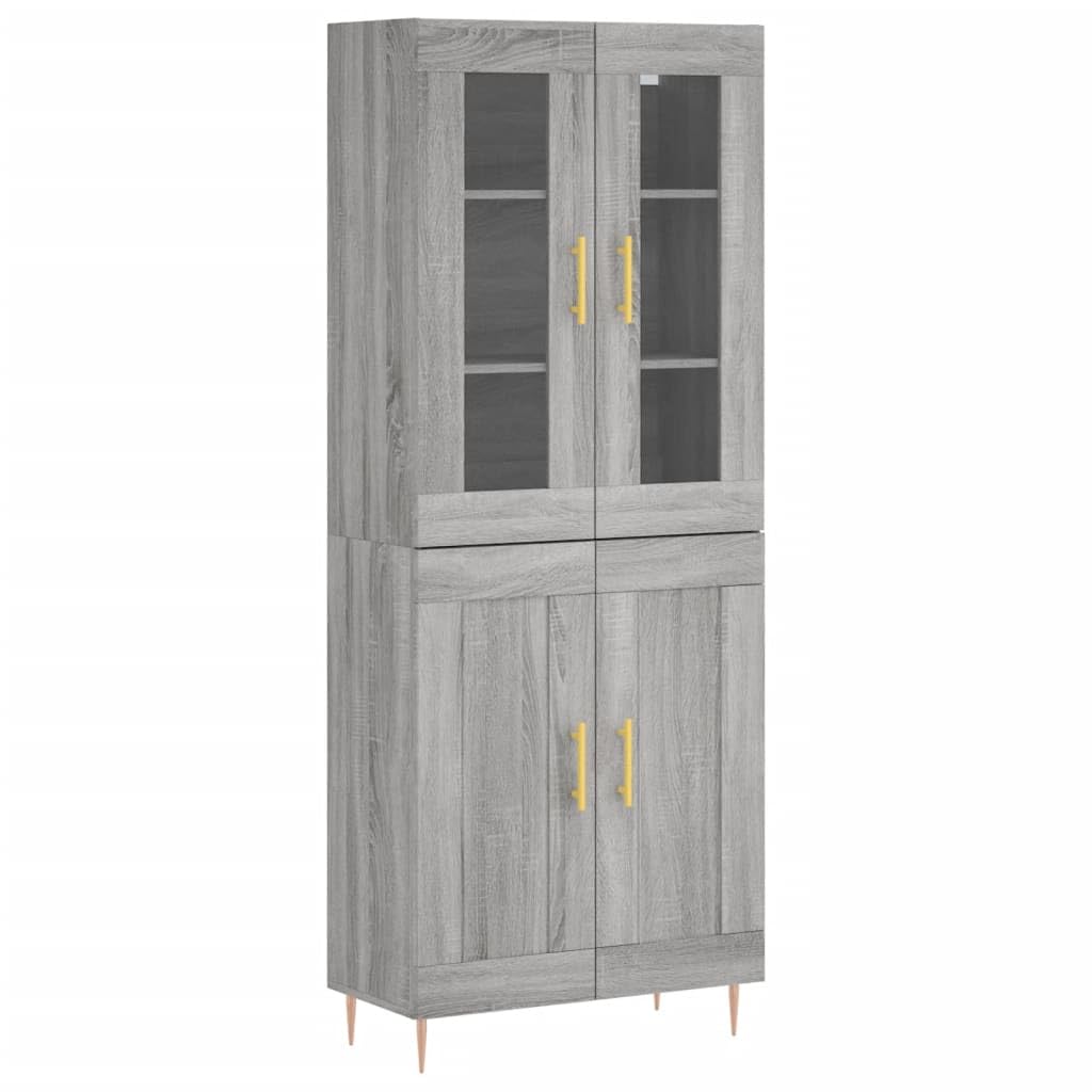 vidaXL Witrynka szary dąb sonoma 69,5x34x180cm materiał drewnopochodny