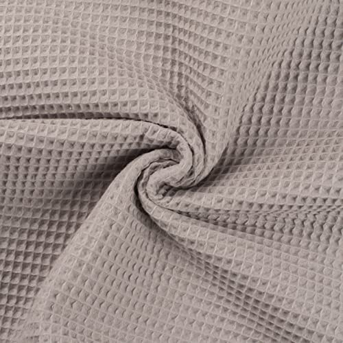 Tissu piqué nid d'abeille en coton gaufré gris argenté - Rouleau de 10m pour couture