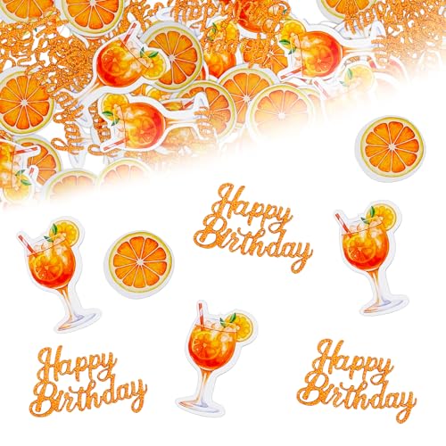 GROVBLE Lot de 100 aperol spritz confettis anniversaire, decoration anniversaire femme, Cadeau Aperol, Happy Birthday