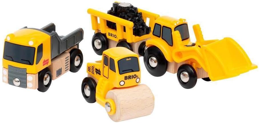 World Construction Vehicles for Kids Age 3 Years Up - Compatible with all BRIO Wooden Railway Sets & Accessories