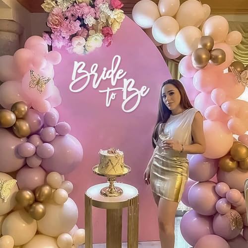 Image of Bride to Be Sign - Glitter White Felt Letters Bridal Shower Sign for Backdrop Bride to Be Sign Letters for Balloon Arch Photo Props Bachelorette Engagement Wedding