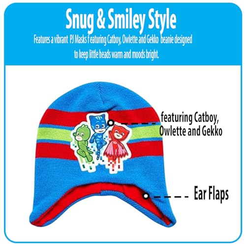 PJ Masks Winter Hat and 2 Pair of Gloves or Mittens Set (Toddler Little Boys) Size Age 4-7, PJ Mask Gloves With Handwarmers3