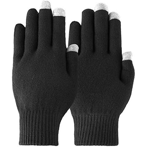 Novawo Wool Blend Touchscreen Gloves for Women Soft and Stretchy (Black) Cover