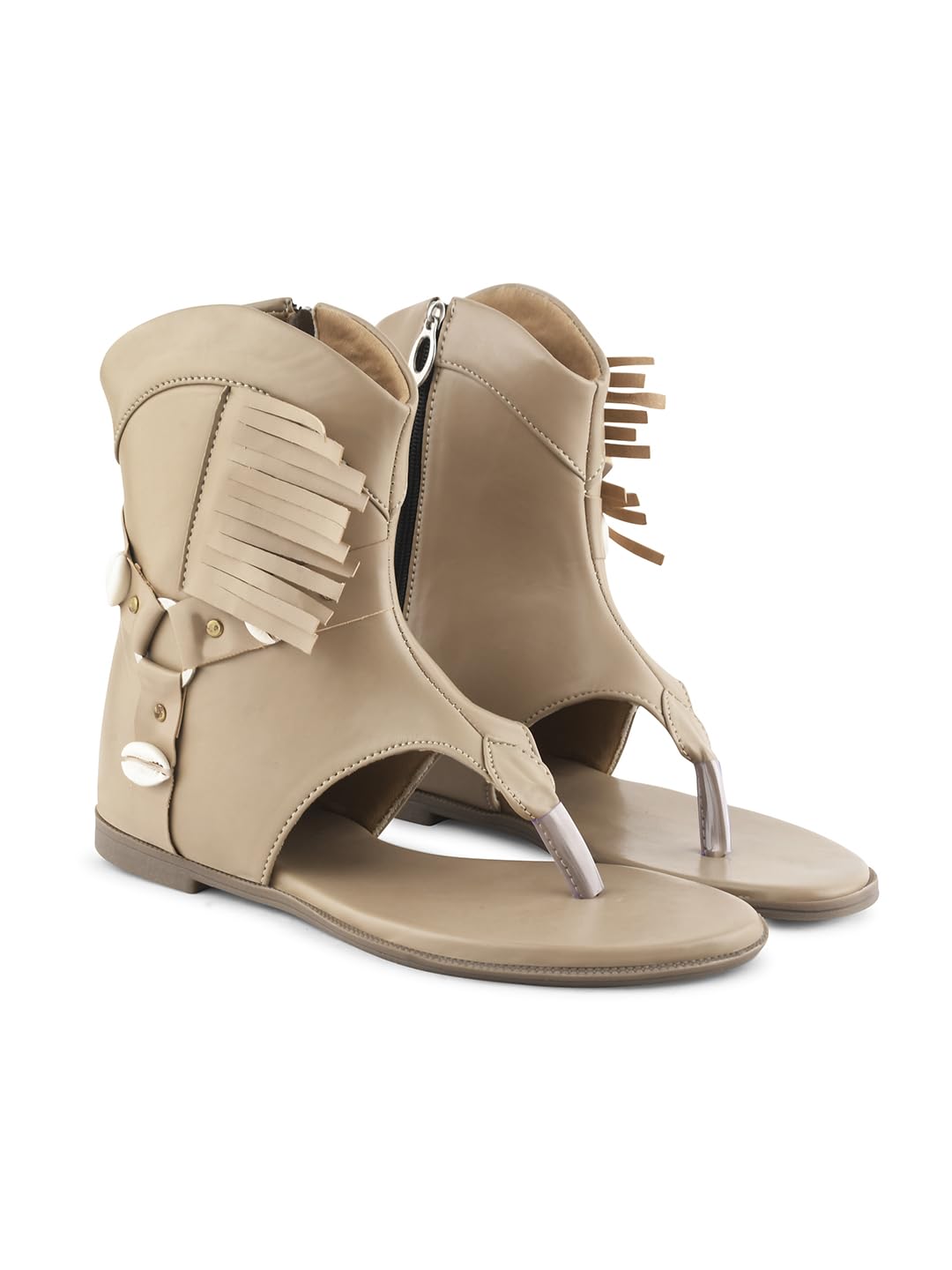 jm looks Women's Gladiator Sandals with Zipper Closure Comfort Flat Casual Beach Fisherman Thong Sandals-picture-41
