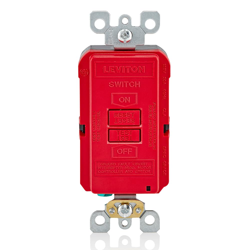 Leviton GFRBF-R Blank Face GFCI, Red