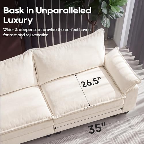 Image of URRED Oversized Modular Sectional Sofa,White:87 inch L Shaped