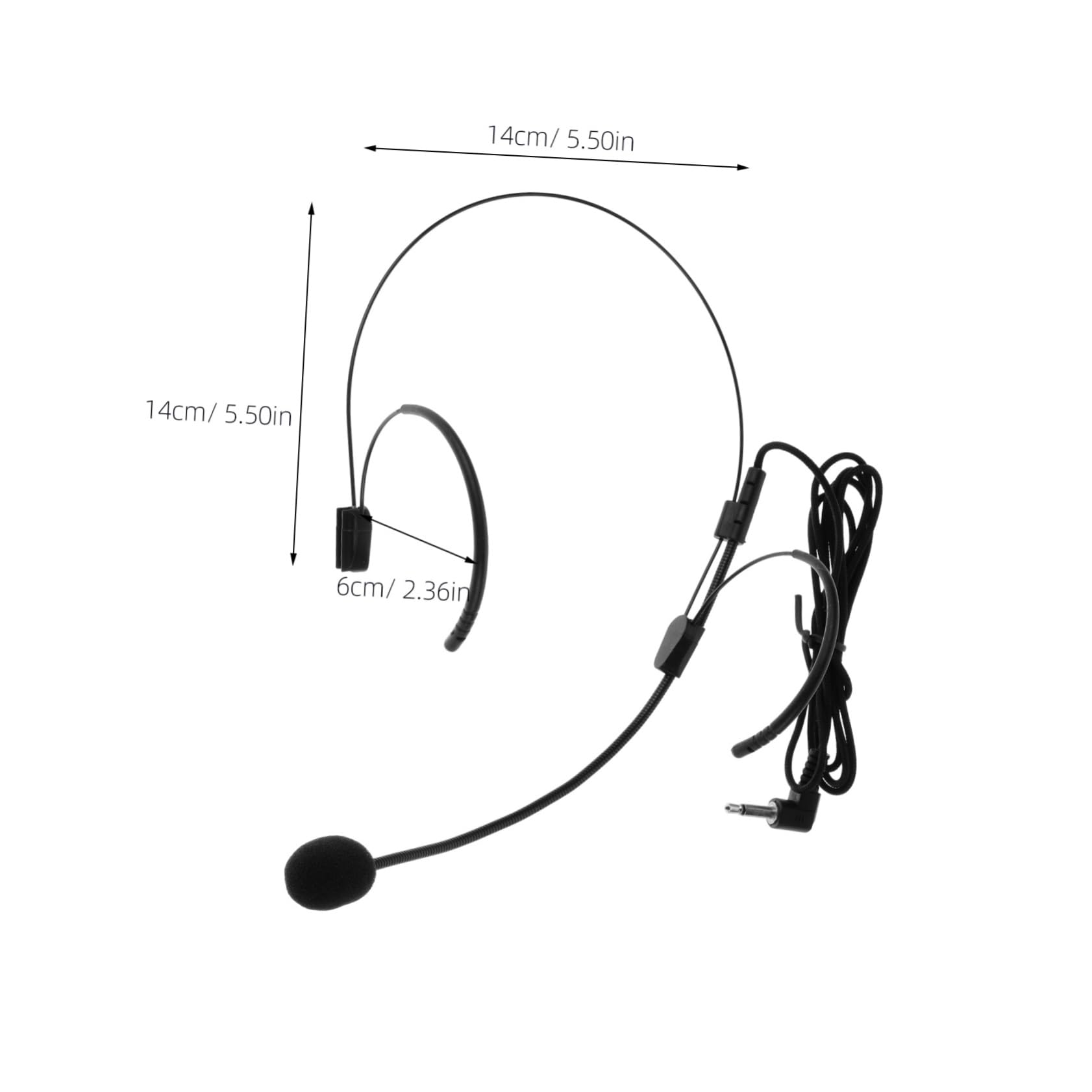 GOOHOCHY Versatile Head-Mounted Microphone Set for Stage Tv Teachers Singers Stage Performances Black