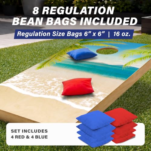 Image of GoSports 4 x 2 ft Regulation Size Wood Cornhole Boards - 10 Vintage Wood Designs (Choose Your Style)