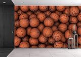 Tapete 3D Fototapete Wandkunst Tapete Basketball Wandaufkleber Wasserdichte Tapete Wohnkultur 400(L) X280(H) Cm