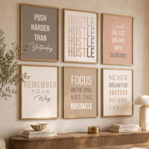 Image of kotart Inspired poster Motivational Quotes | Wall Hanging frames for Living Room | Bedroom | Office | Gift | Decoration Home | Painting Decor Set of 6 Multicolo (14X20 Inch, G)